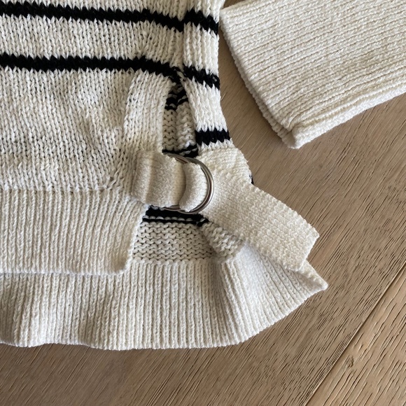 White + Warren Stripe Sweater Medium -ff10 - Picture 3 of 5